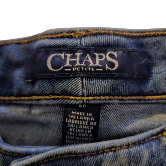 Chaps Denim Leaf Print Capris. Madden capri - Picture 9 of 14